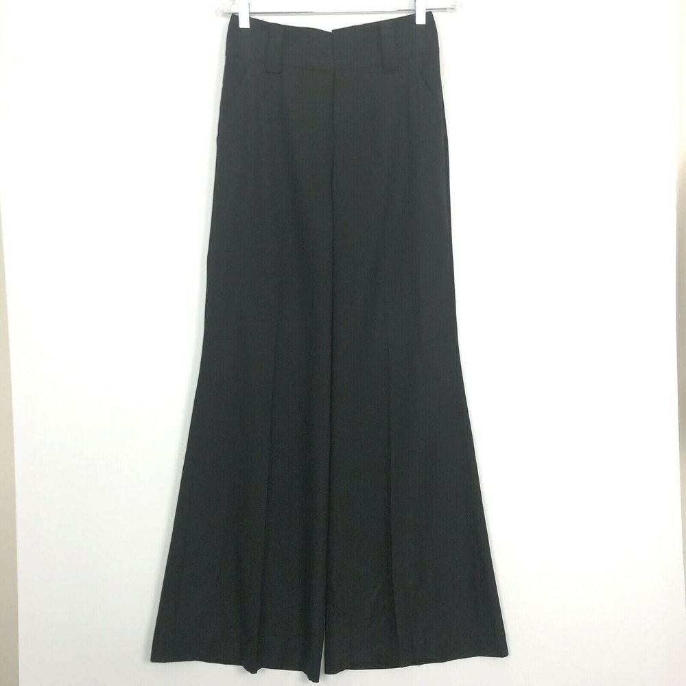 Alice + Olivia SZ 4 Black Wide Leg Pants High Rise